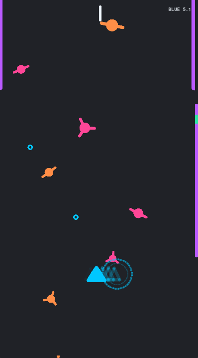 Triangle Tap gameplay with color power strip